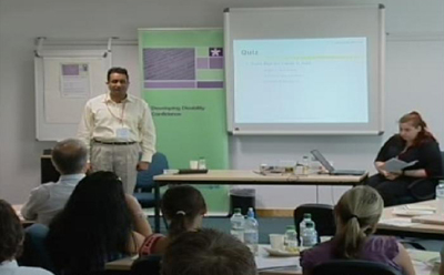 Waqas speaking at a lunchtime briefing